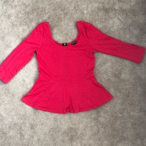 Express Pink Peplum Blouse